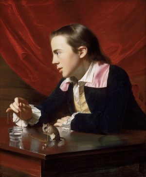 A boy with a squirrel